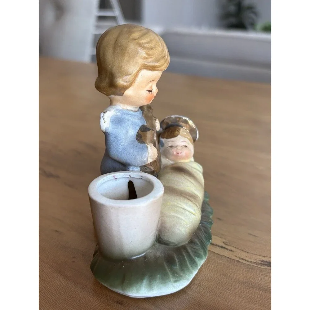 Vintage 1963 Holt Howard Angel & Baby Candle Holder Figurine